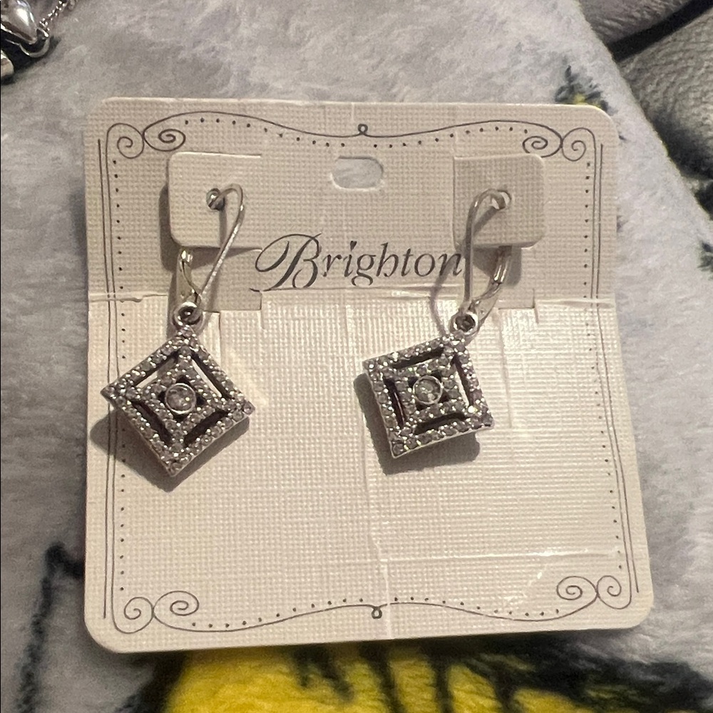 Brighton Silver Square Drop Earrings